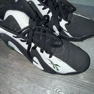 Reebok Black White Sneakers with Green Logo